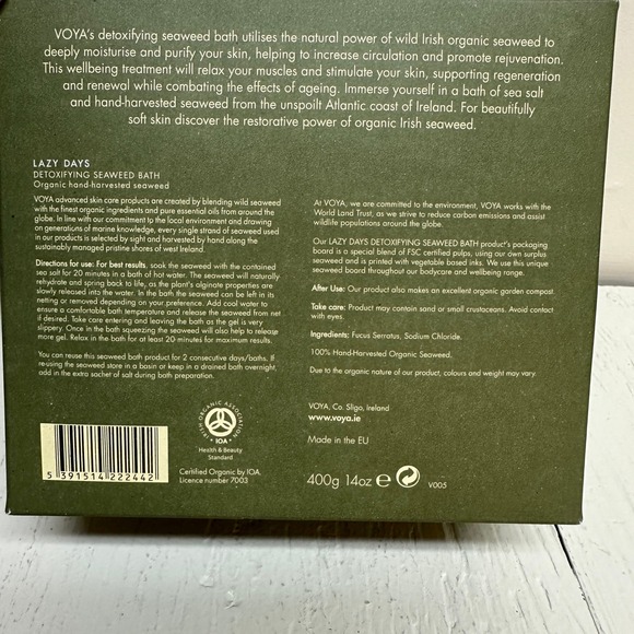 VOYA Lazy Days Detoxifying Seaweed Bath Organic Irish Hand Harvested 14oz - Picture 3 of 4